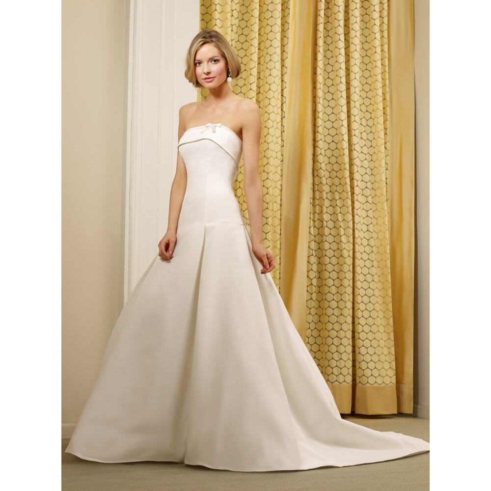 STEVEN BIRNBAUM Eloise Silk Strapless Aline Wedding Dress Size 8